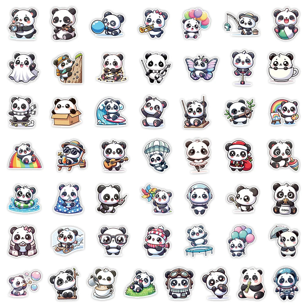 Panda Stickers - 10, 30 ou 50 peças