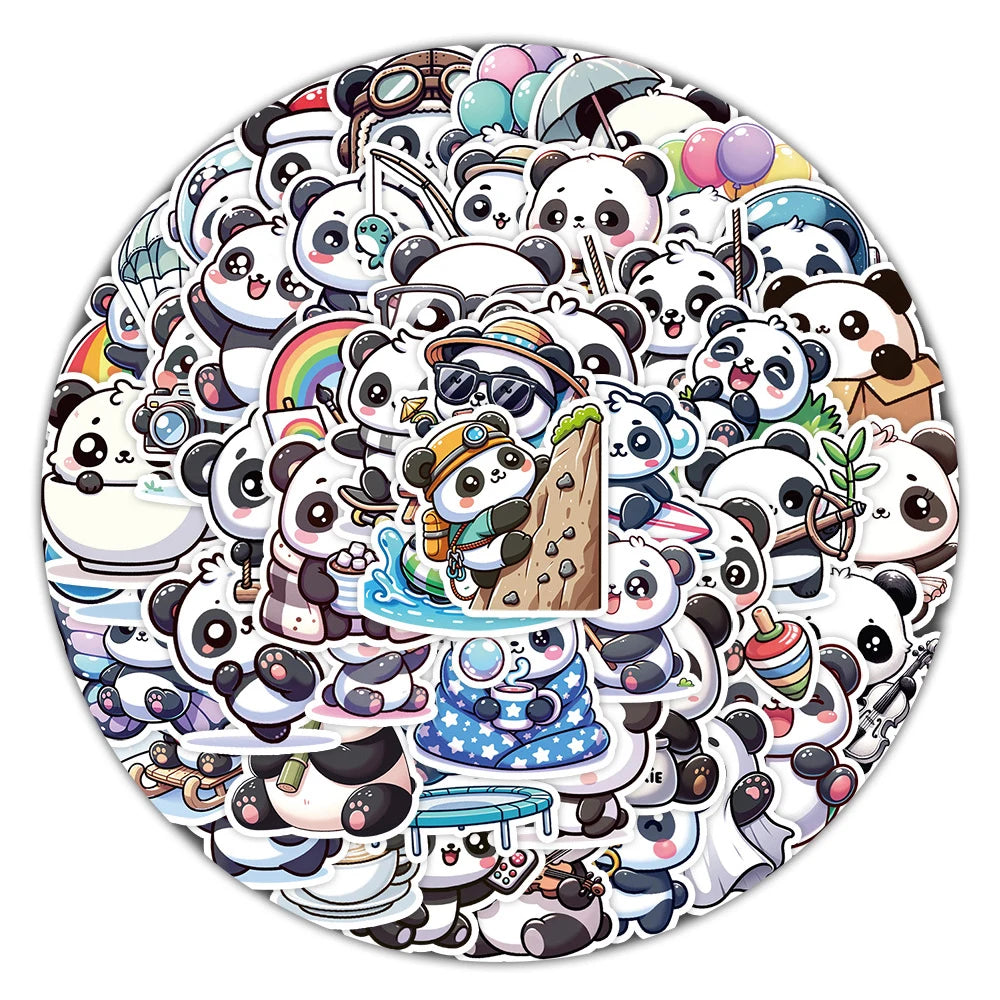 Panda Stickers - 10, 30 ou 50 peças