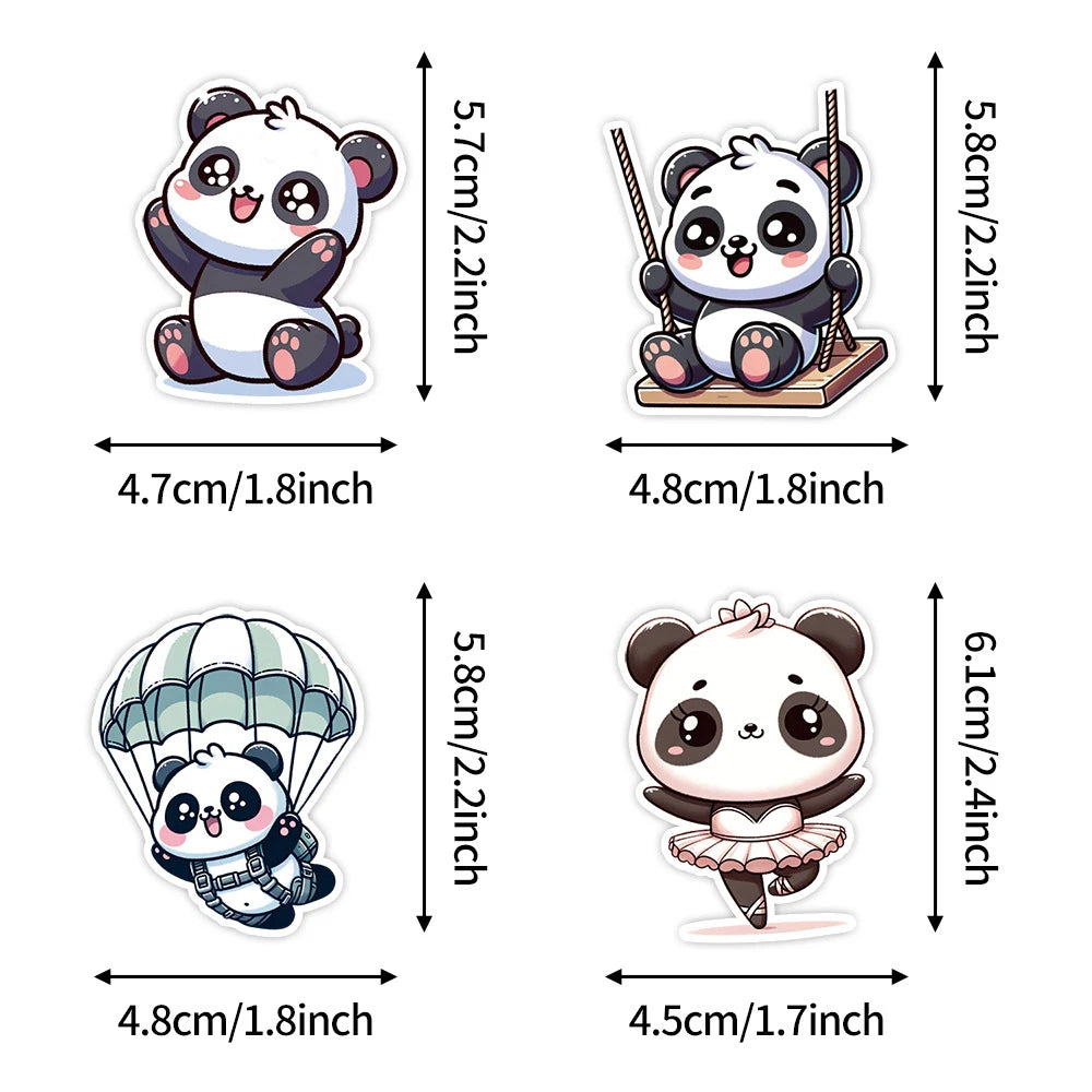 Panda Stickers - 10, 30 ou 50 peças