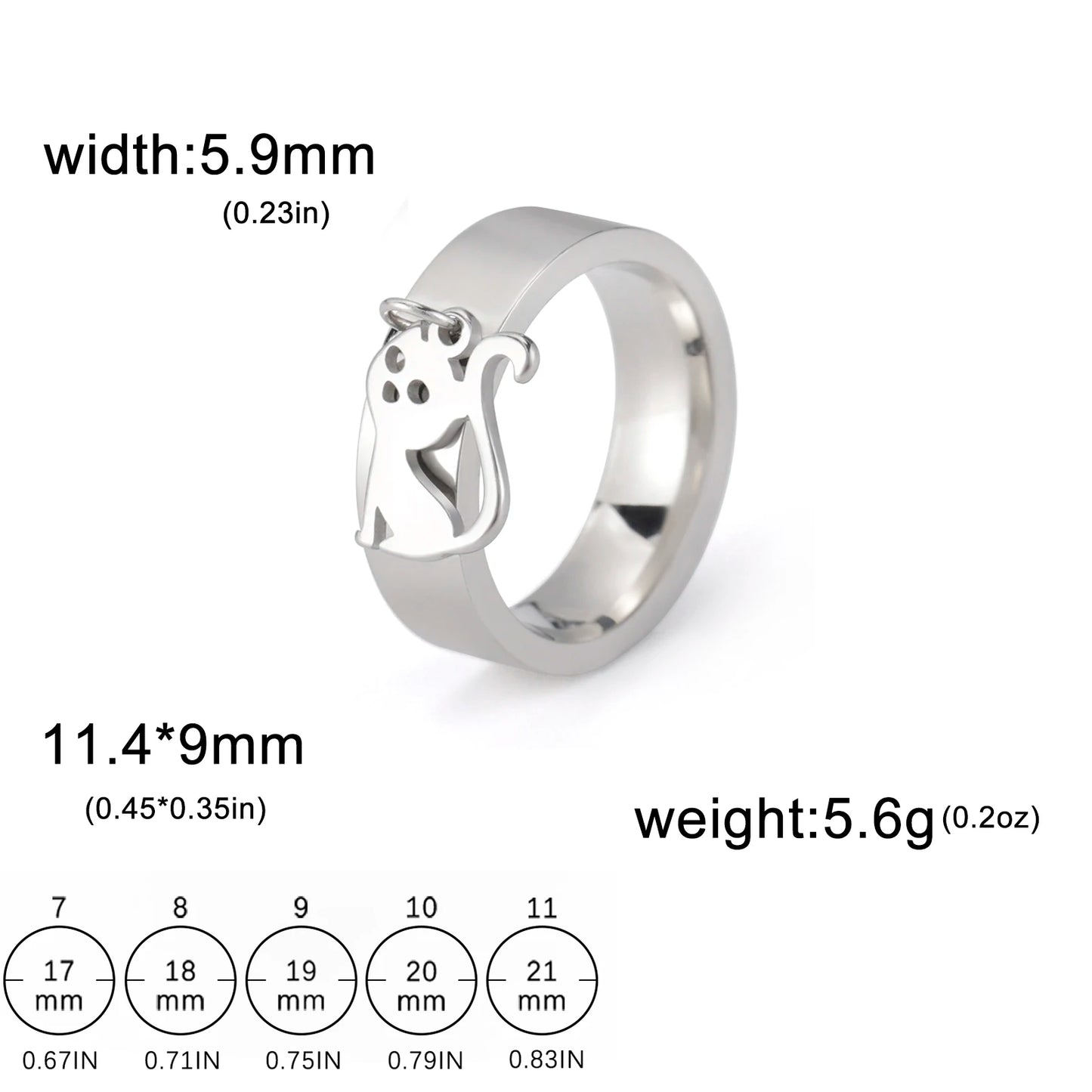 Pendant Kitten Ring