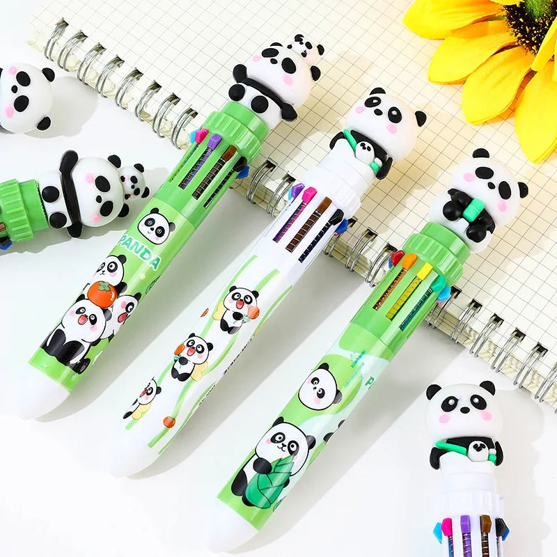 Panda Bear 10-Color Pen - 3 Pieces